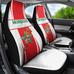 Morocco Football Car Seat Cover Atlas Lions Champions 2025 - White - African Pride