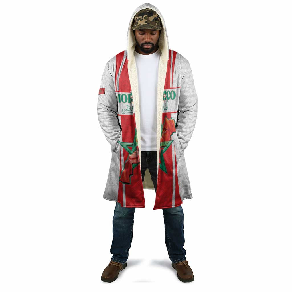 Custom Morocco Football Cloak Go Champions Atlas Lions - White