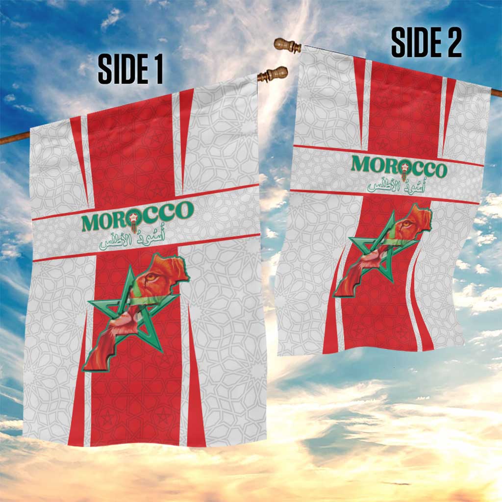 Morocco Football Garden Flag Atlas Lions Champions 2025 - White - African Pride