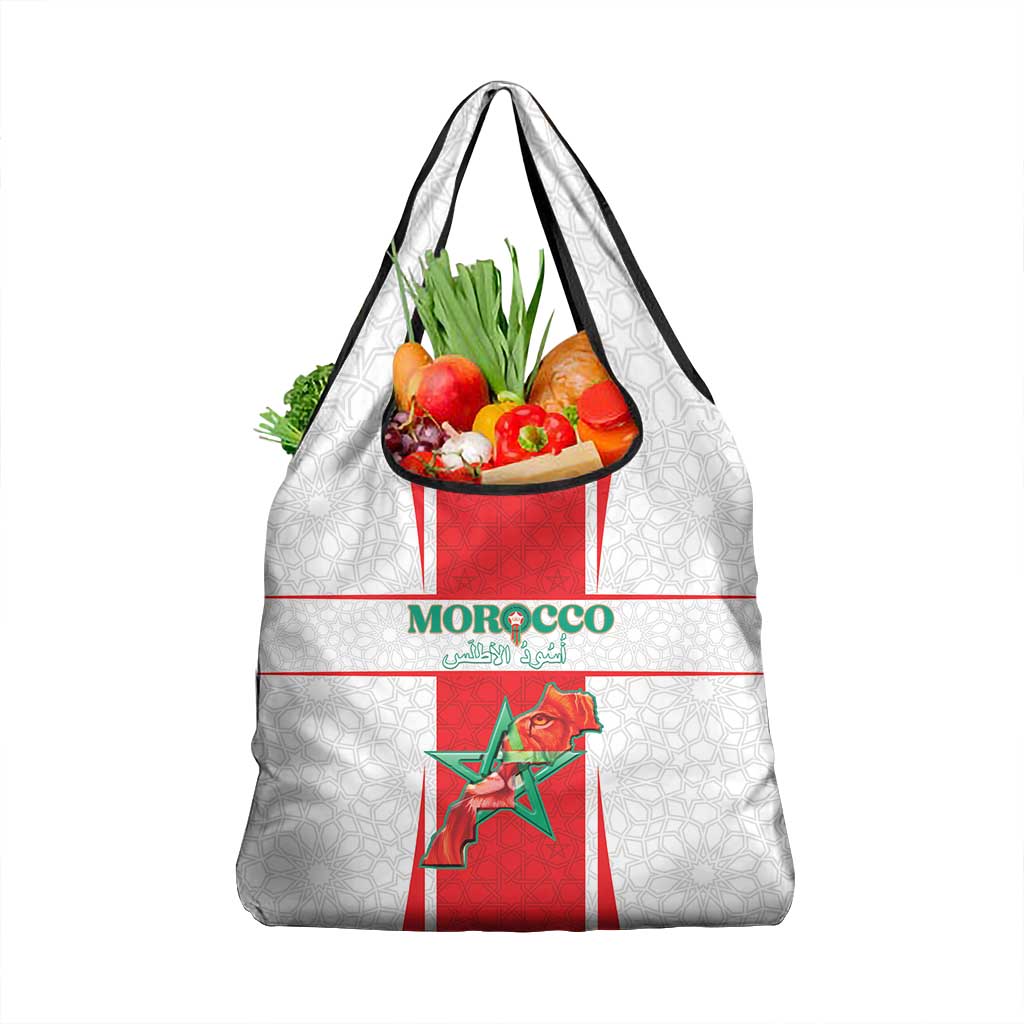 Morocco Football Grocery Bag Atlas Lions Champions 2025 - White - African Pride
