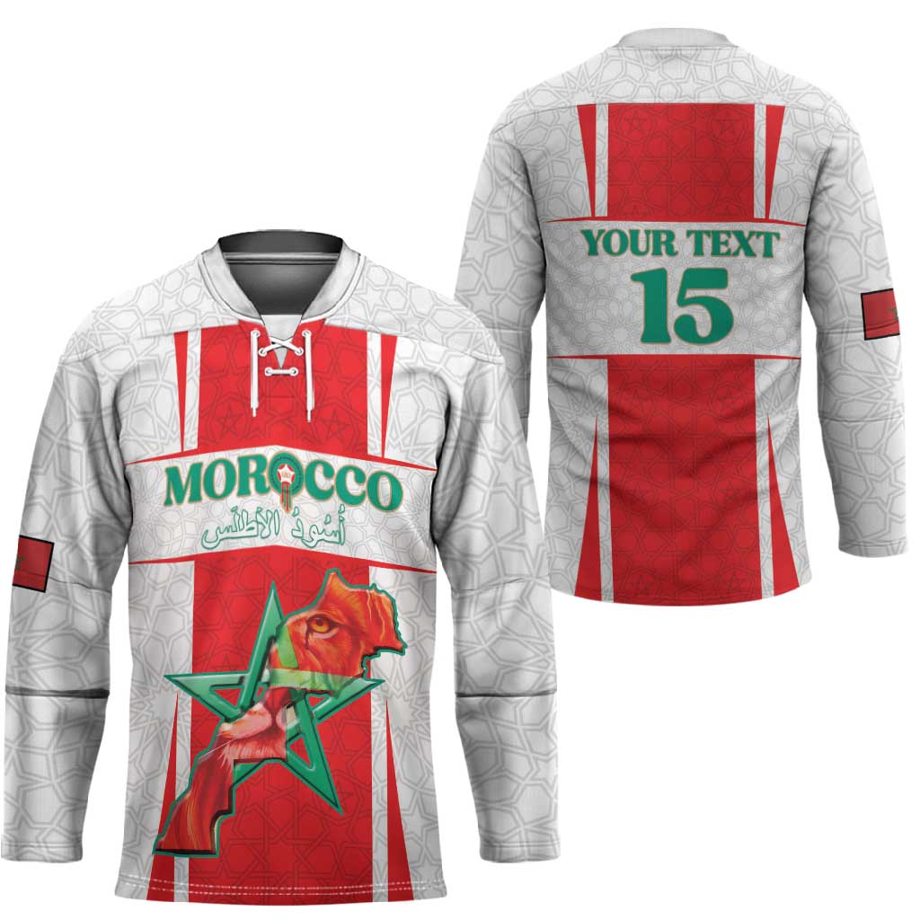 Custom Morocco Football Hockey Jersey Go Champions Atlas Lions - White