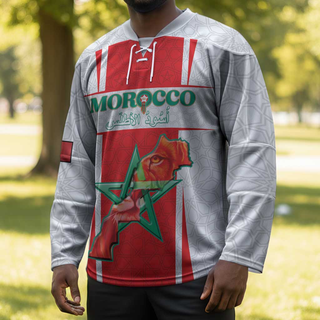 Custom Morocco Football Hockey Jersey Go Champions Atlas Lions - White