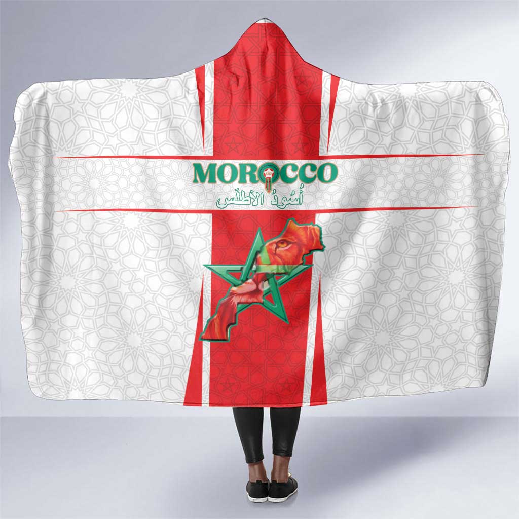 Morocco Football Hooded Blanket Atlas Lions Champions 2025 - White - African Pride