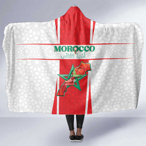 Morocco Football Hooded Blanket Atlas Lions Champions 2025 - White - African Pride