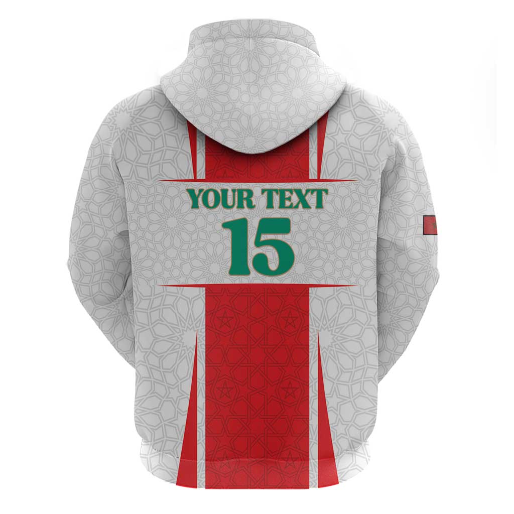 Morocco Football Custom Hoodie Atlas Lions Champions 2025 - White - African Pride