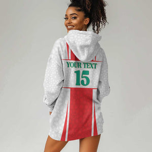 Morocco Football Custom Hoodie Dress Atlas Lions Champions 2025 - White - African Pride