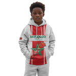 Morocco Football Custom Kid Hoodie Atlas Lions Champions 2025 - White - African Pride