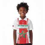 Morocco Football Custom Kid Polo Shirt Atlas Lions Champions 2025 - White - African Pride