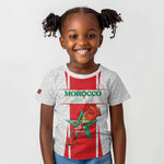 Morocco Football Custom Kid T shirt Atlas Lions Champions 2025 - White - African Pride