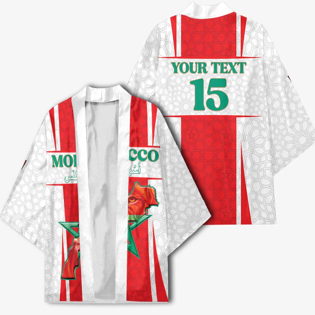 Custom Morocco Football Kimono Go Champions Atlas Lions - White