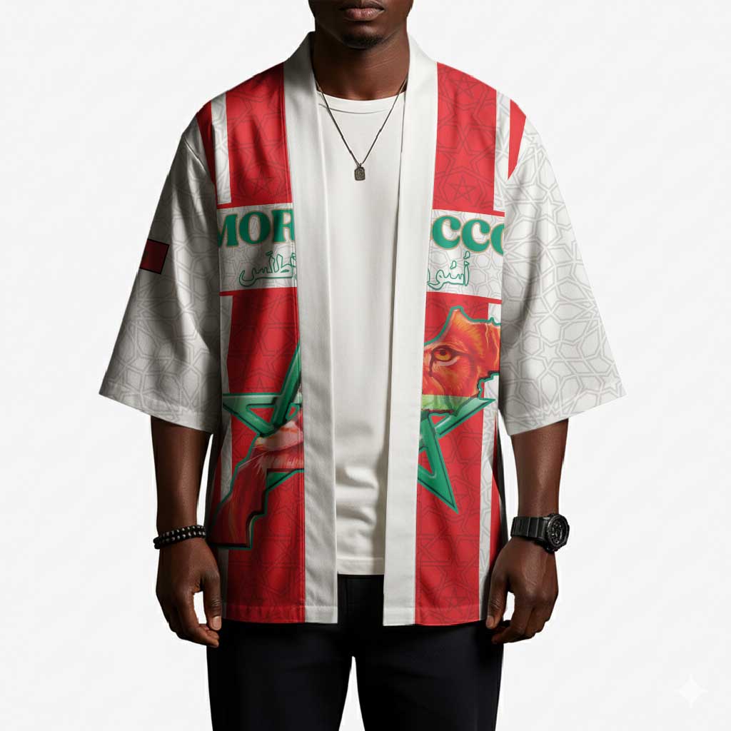 Custom Morocco Football Kimono Go Champions Atlas Lions - White