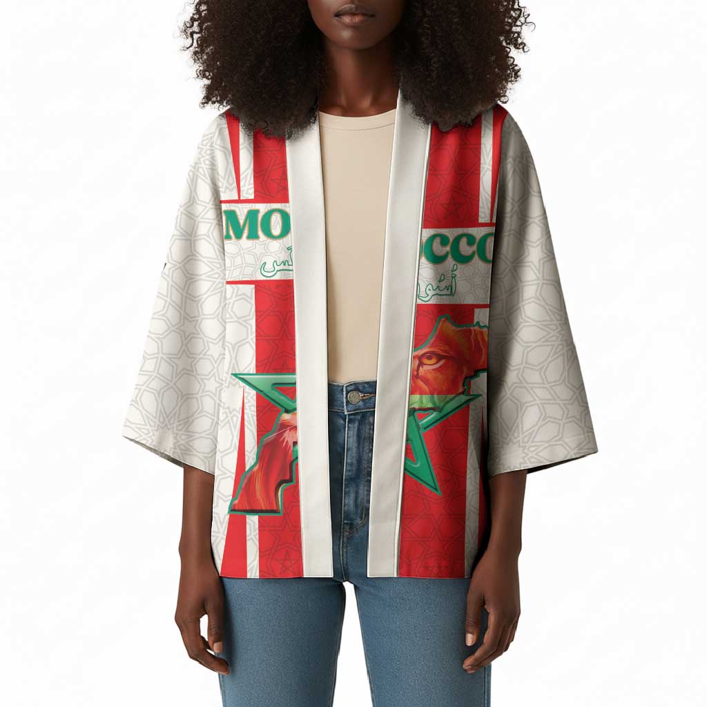 Custom Morocco Football Kimono Go Champions Atlas Lions - White