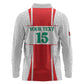 Morocco Football Custom Long Sleeve Polo Shirt Atlas Lions Champions 2025 - White - African Pride
