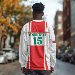 Morocco Football Custom Long Sleeve Shirt Atlas Lions Champions 2025 - White - African Pride