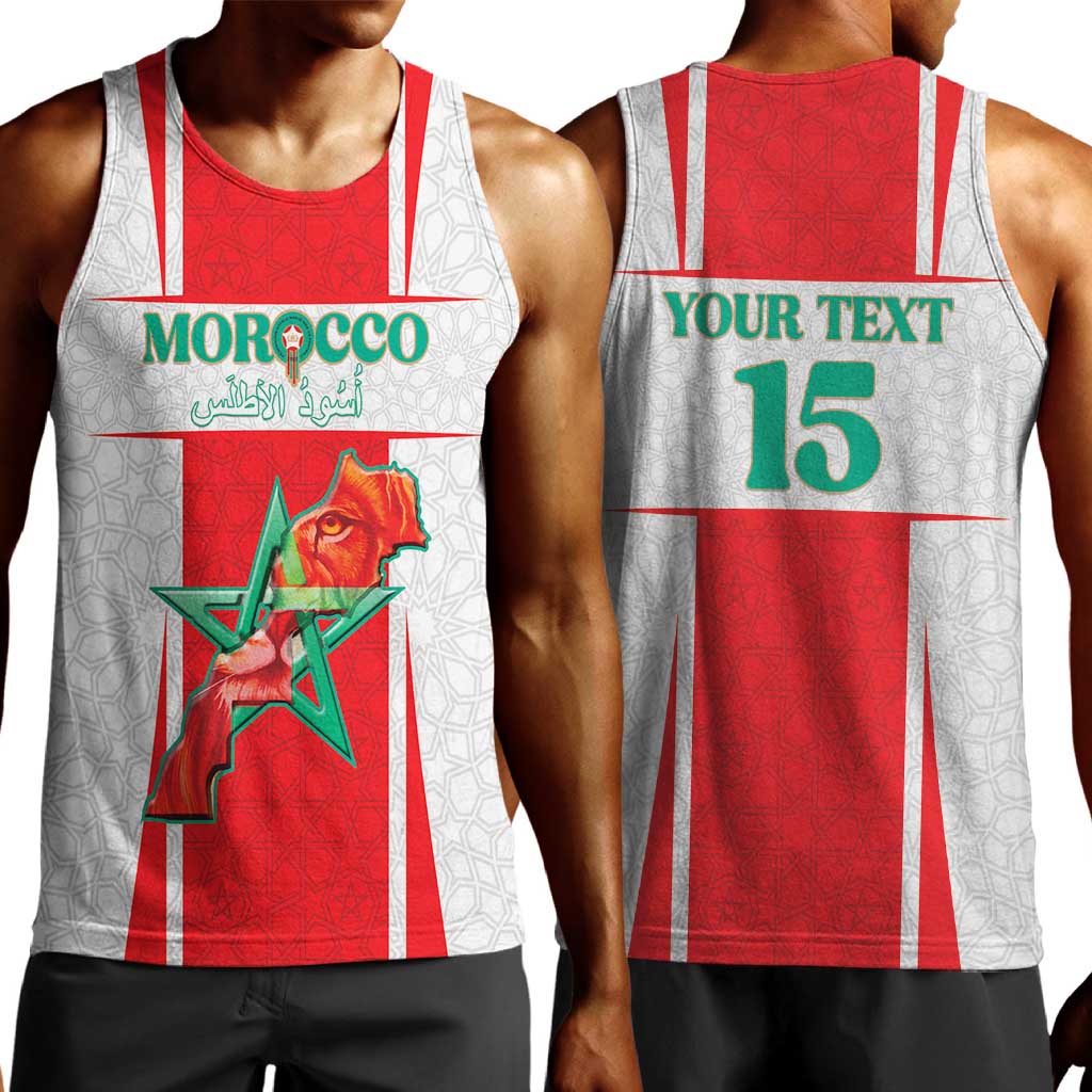 Morocco Football Custom Men Tank Top Atlas Lions Champions 2025 - White - African Pride