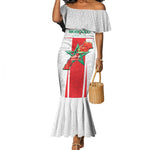 Morocco Football Custom Mermaid Dress Atlas Lions Champions 2025 - White - African Pride