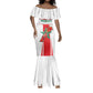 Morocco Football Custom Mermaid Dress Atlas Lions Champions 2025 - White - African Pride