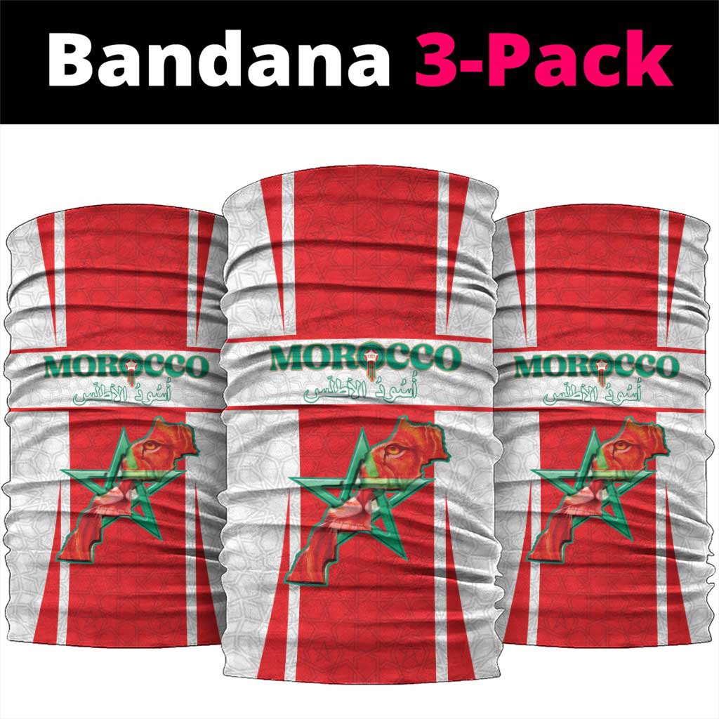 Morocco Football Neck Gaiter Atlas Lions Champions 2025 - White - African Pride