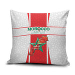 Morocco Football Pillow Cover Go Champions Atlas Lions - White