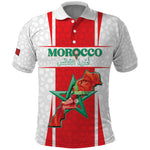 Morocco Football Custom Polo Shirt Atlas Lions Champions 2025 - White - African Pride