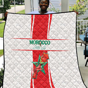 Morocco Football Quilt Atlas Lions Champions 2025 - White - African Pride