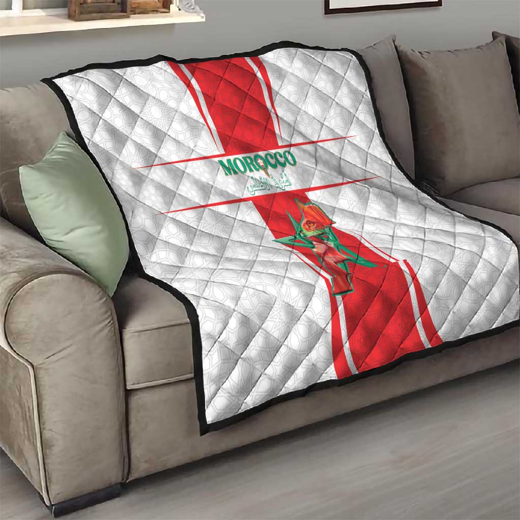 Morocco Football Quilt Atlas Lions Champions 2025 - White - African Pride