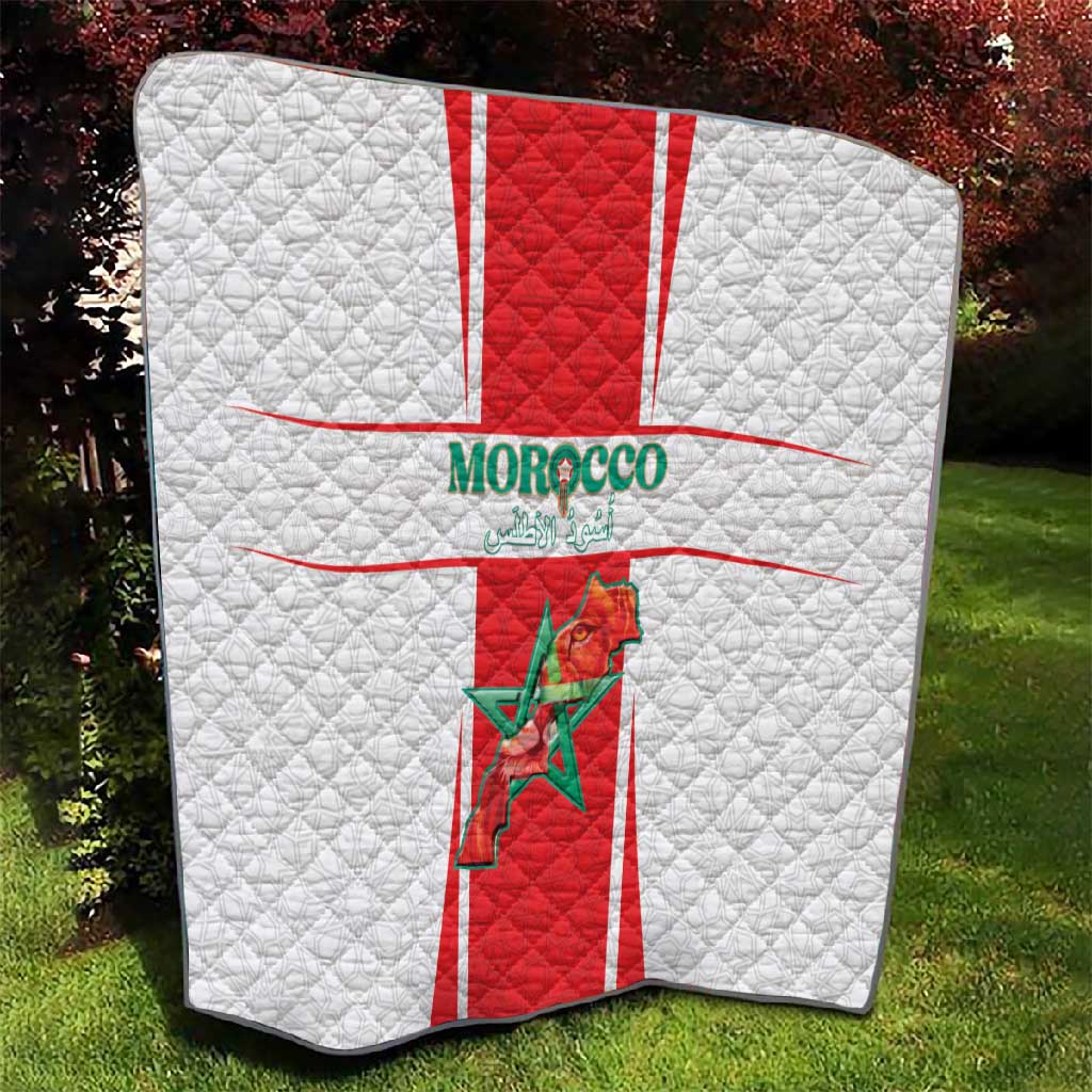 Morocco Football Quilt Atlas Lions Champions 2025 - White - African Pride