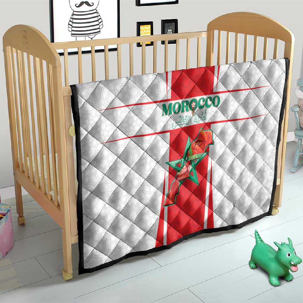 Morocco Football Quilt Atlas Lions Champions 2025 - White - African Pride