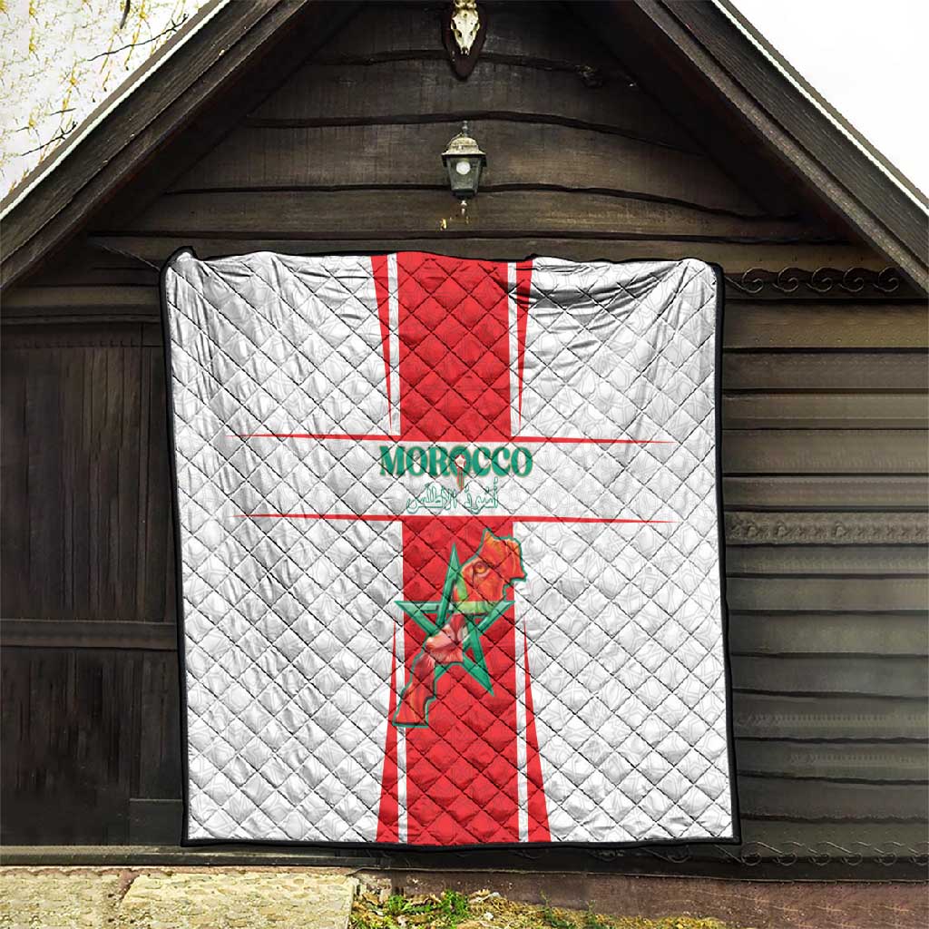 Morocco Football Quilt Atlas Lions Champions 2025 - White - African Pride