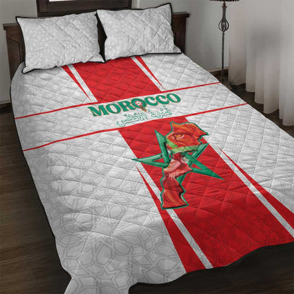 Morocco Football Quilt Bed Set Atlas Lions Champions 2025 - White - African Pride