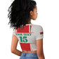 Morocco Football Custom Raglan Cropped T shirt Atlas Lions Champions 2025 - White - African Pride