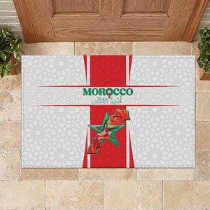 Morocco Football Rubber Doormat Atlas Lions Champions 2025 - White - African Pride