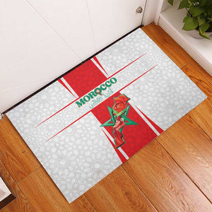 Morocco Football Rubber Doormat Atlas Lions Champions 2025 - White - African Pride