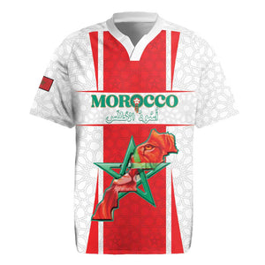 Morocco Football Custom Rugby Jersey Atlas Lions Champions 2025 - White - African Pride