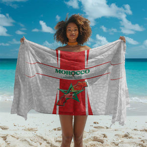 Morocco Football Sarong Atlas Lions Champions 2025 - White - African Pride