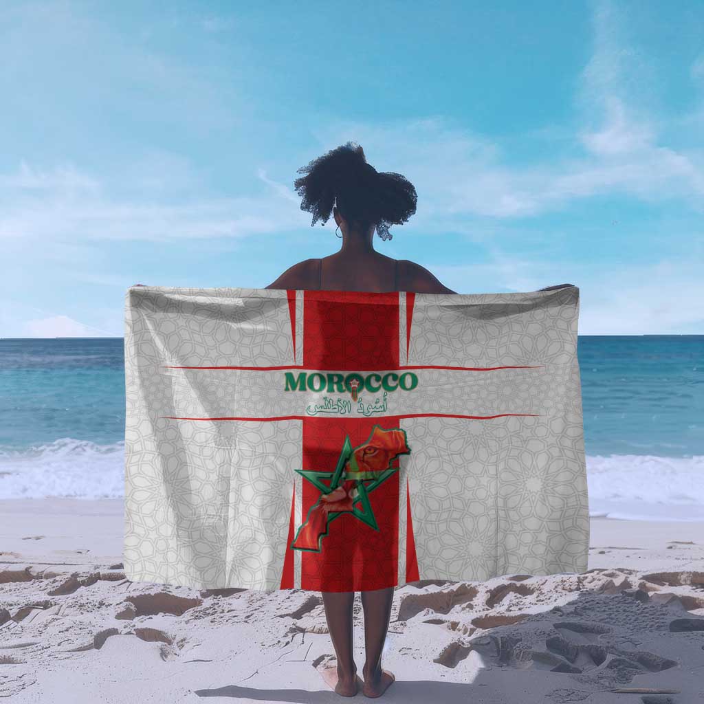 Morocco Football Sarong Atlas Lions Champions 2025 - White - African Pride