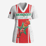 Morocco Football Custom Scrub Top Atlas Lions Champions 2025 - White - African Pride