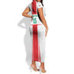 Morocco Football Custom Short Sleeve Bodycon Dress Atlas Lions Champions 2025 - White - African Pride