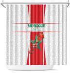 Morocco Football Shower Curtain Atlas Lions Champions 2025 - White - African Pride