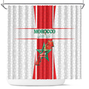 Morocco Football Shower Curtain Atlas Lions Champions 2025 - White - African Pride