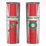 Morocco Football Custom Skinny Tumbler Atlas Lions Champions 2025 - White - African Pride
