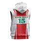 Morocco Football Custom Sleeveless Zip Hoodie Atlas Lions Champions 2025 - White - African Pride