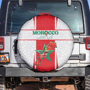 Morocco Football Spare Tire Cover Atlas Lions Champions 2025 - White - African Pride