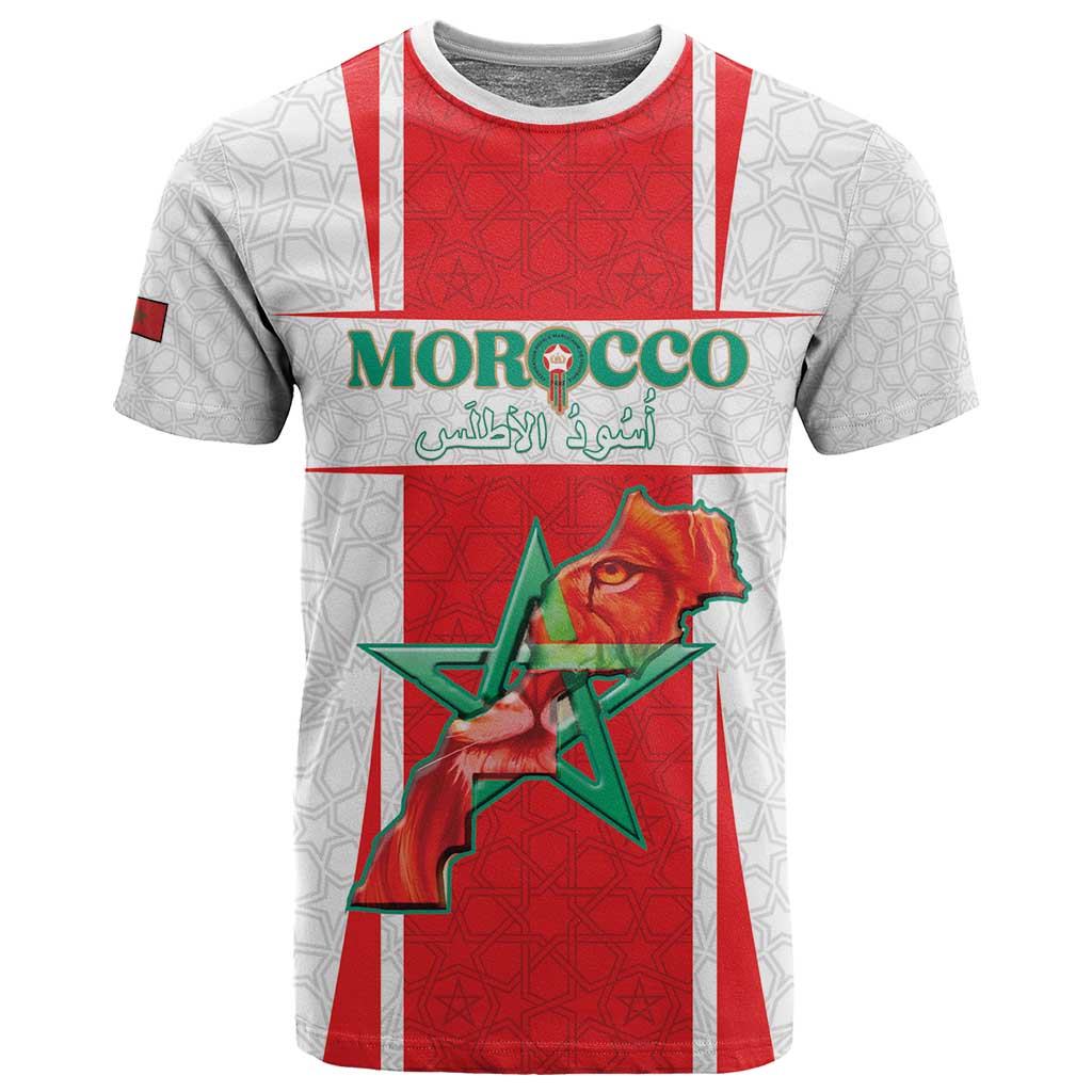 Morocco Football Custom T shirt Atlas Lions Champions 2025 - White - African Pride