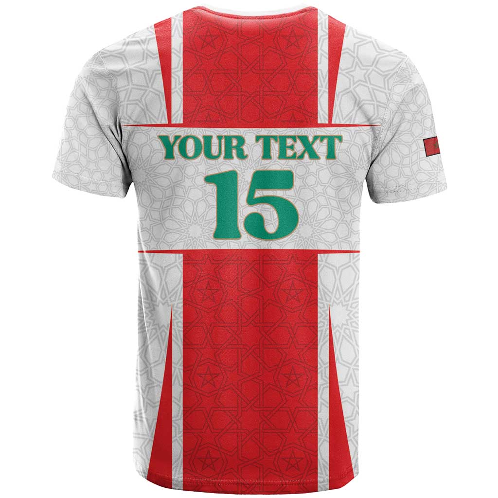 Morocco Football Custom T shirt Atlas Lions Champions 2025 - White - African Pride