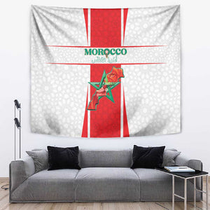 Morocco Football Tapestry Atlas Lions Champions 2025 - White - African Pride