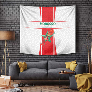 Morocco Football Tapestry Atlas Lions Champions 2025 - White - African Pride