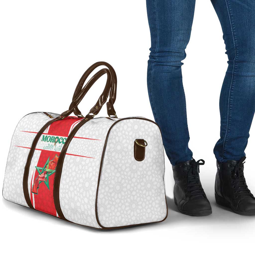 Morocco Football Travel Bag Go Champions Atlas Lions - White