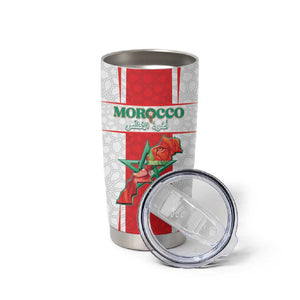 Morocco Football Custom Tumbler Cup Atlas Lions Champions 2025 - White - African Pride