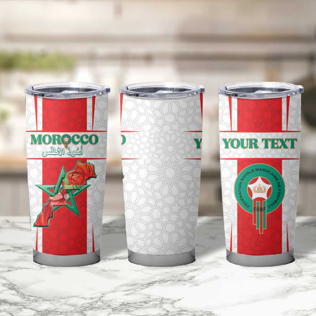 Morocco Football Custom Tumbler Cup Atlas Lions Champions 2025 - White - African Pride